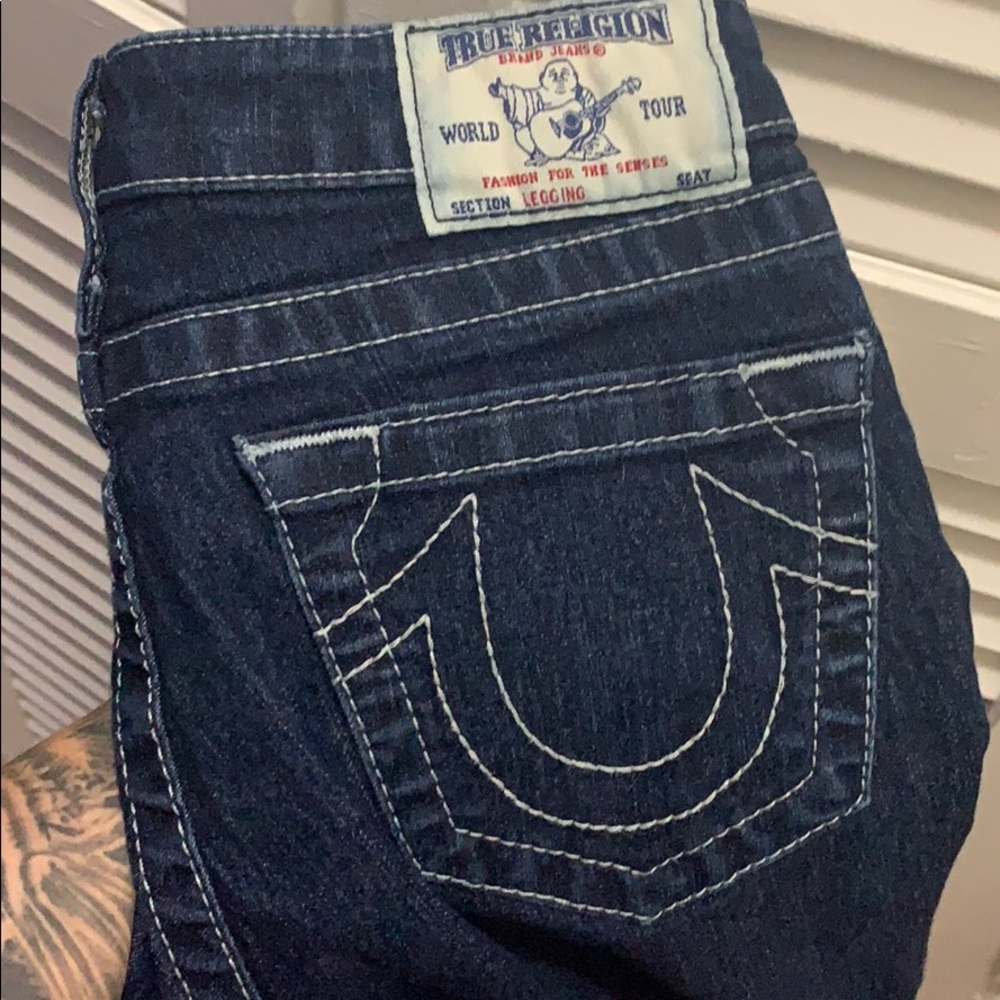 LIKE NEW! Dark Wash True Religion Skinny Jeans